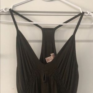 Brown long sleeveless dress